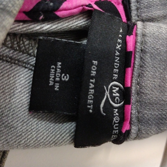 Alexander McQueen for Target l Gray Denim Studded Skinny Jeans l Size 3 - Picture 3 of 8